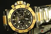Invicta 58mm Akula Quartz Chronograph Black Dial Two Tone Bracelet Watch