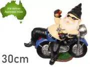 30cm Drunk Gnome Biker Bike Garden Ornament Figurine Statue Sculpture Figurine