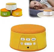 Sleep White Noise Machine，Mini Portable White Noise Machine USB Rechargeable, with 21 Soothing Non-looping Sounds, Timer & Fade-Out | Portable for Sleeping (Orange)