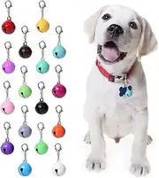 Molain 16 Pcs Cat Dog Collar Bells, Jingle Bell for Cat Collar, Dog Collar Charms, Colourful Pet Small Bells with Clasps, Pet Collar Accessories, Festival Party DIY Crafts Decoration