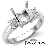 Three Stone Diamond Princess Mount Engagement Prong Set Ring Platinum 950 0.5Ct