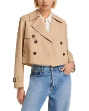 French Connection Cropped Twill Trench Coat