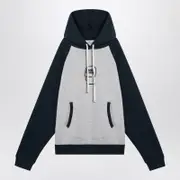 [Brain Dead] Light Grey/navy Blue Hoodie L Blue