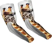 [FHEDVBN] giraffe in new york Arm Sleeves Compression Arm Covers for Men Women Outdoor Sun Sleeves Cooling Sports Sleeve, Black
