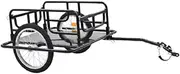Hellery Heavy-Duty Bicycle Cargo Carrier with Hitch and 15-inch Wheels