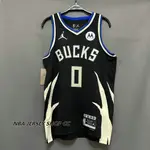 2023-24 男式全新原創密爾沃基雄鹿隊 #0 DAMIAN LILLARD JERSEY 聲明版黑色 SWINGMA