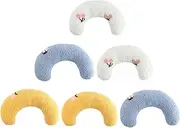 GRIRIW 6Pcs Cat Shaped Pillow Neck Protective Sleeping Cushion for Deep Sleep Adorable Soft Cat Pillows Lightweight Easy to Clean Pet Accessory