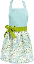 DII 100% Cotton, Fashion Kitchen Women Apron, Daisy Skirt Dress Design, Extra-Long Neck & Waist Ties, Embroidery Area avaliable, Perfect for Cooking, Baking, Crafting- Aqua