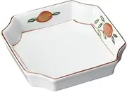 Shokado Red Picture Camellia Square Pot, 4.4 x 1.1 inches (11.2 x 2.8 cm), 7.5 oz (212 g), Restaurant, Japanese Cuisine, Wedding, Celebration, New Year, Commercial Use