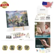 Authentic Licensed Paint by Numbers Kit - Mountain Village on Framed Canvas