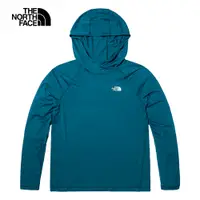 在飛比找PChome24h購物優惠-The North Face北面男款藍色吸濕排汗防曬連帽長袖