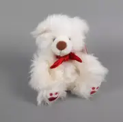 Valentine Teddy Bear Russ White Plush 9" Valentino with Red Bow