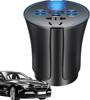 Car Inverter, Portable Voltage Inverter, USB Charging Station, Compact and Travel-Ready, Multi-Device Compatibility, 9cm/3.54in for Laptops Road Trips Camping and Travel Accessories