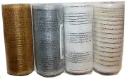 10 Yards Silver or Gold Theme Metallic Mesh Ribbon, 6" Wide, 2 Designs Included