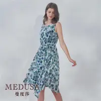 在飛比找ETMall東森購物網優惠-現貨【MEDUSA 曼度莎】藍綠點點飄逸雪紡洋裝（M-XL）