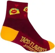 [SockGuy] Women's Taco Kisses 2in Ankle Athletic Cycling/Running Socks, Shells, Small-Medium