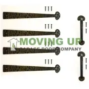 Garage Door Decorative Colonial Kit 16" Hinges + Handles Cast Iron + Hardware