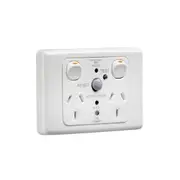 Clipsal 2000 Series Double Powerpoint 250V 10Amp 2Pole 30Ma RCD Protected White - 2025RCD30-WE