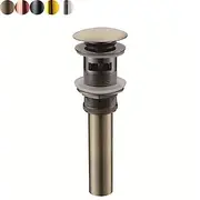 Pop Up Drain Stoper with Overflow SUS Stainless Steel Bathroom Vanity Sink Drain Lavatory Basin Sink Drain Chrome Finished