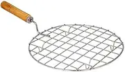 Starnk Large Size Multi-Purpose Round,Roti Jari,Roti Jali, Roti Grill, Papd Jali, Chapati Grill,Cooling Rack, with Wooden Handle 10 Inch.