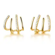 Nevenka Minimalist Cuff Huggie Stud Earrings for Women Teen Girls-Gold