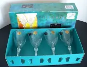 Cristal De Flandre Lead Crystal Slazburg Wine Glass Set of 4 Made in France. NIB