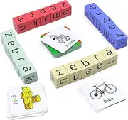 Crossword Puzzle, Matching Letter Game for Kids, Fast-paced Word Race Game, 54pcs Flash Cards Spelling Games, Preschool Learning Educational Toys for Kids 3-8 Year Old Boys Girls