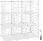 16 Cubes Wire Storage Shelf Cabinet DIY Metal Modular Organizer Rack White