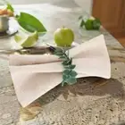 3pcs Metal Green Leaves Napkin Holder Rustic Napkin Buckles Dinner Table