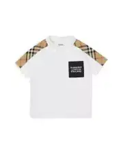 Burberry Unisex mini Johnathan Check Trim Polo Shirt Baby Size 6 months NEW tags