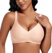 [RISSCAN] Deep V Bras for Women Seamless Adjustable Straps Comfort Underwire Everyday Wear Plus Size Lift Bralettes with Extender