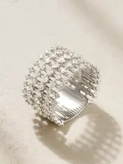 [Fernando Jorge] Fernando Jorge - Disco 18-karat White Gold Diamond Ring - Silver - 7 7 Silver
