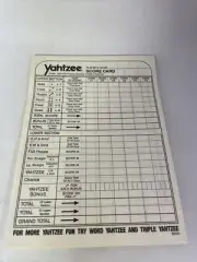 Vintage 1990 Milton Bradley Original 2 sided Yahtzee Score Cards 40 sheets