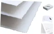 Handmade White Deckle Edge Blank Paper - 5x7 Inch Package of 50 - 7 x 5 white