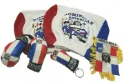 Dominican republic Headrest Cover Flag, Boxing Gloves Mini Banner Keychain Combo
