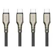 2x EFM Pro Power 2m Male USB-C Data Cable Charging Cord For Samsung S23+ Black