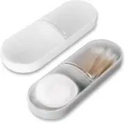 2 Pack Travel Cotton Swab Qtip Holder,Plastic Container Dispenser Box with 2 Sil