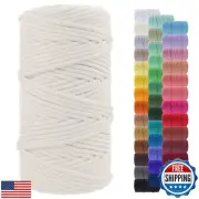 LEREATI 5mm Macrame Cord, 109 Yards Natural Cotton Cord, Macrame Rope Yarn fo