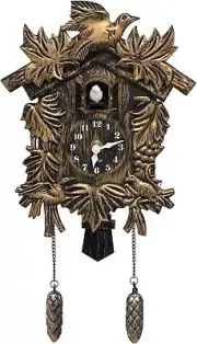 Chiming Cookoo Clock Brown Vintage Bird Flapping Cuckoo Clocks Volume Adjustable