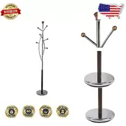 Elegant Freestanding Coat and Hat Rack with 6 Hooks - Perfect for Entryways