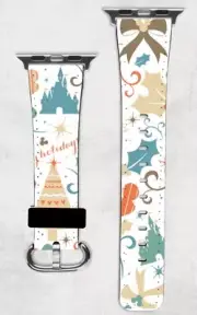 Disney Magic Kingdom Christmas Holiday Apple Watch Band NEW 38/40/41 & 42/44/45