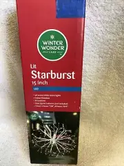 LED LIT STARBURST 15 IN 96 WARM WHITE MICRO LIGHTS 8 FUNCTIONS TIMER IN/OUTDOOR