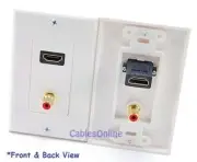 HDMI + Single RCA Audio/Video Wall Plate, White, WP-H30