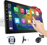10.1 Inch Rotatable Carplay Screen for Car and Android Auto,Single Din Car Stereo with 1080P Backup Camera,Touch Screen GPS Navigation,Bluetooth,Voice Control