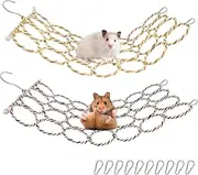 2 Peices Bird Rat Climbing Rope Net Toy for Cage, Bird Rope Perch Swing, Ladder Rope Bridge Hanging Hammock, for Gerbil, Mouse, Mice, Parrot, Bird