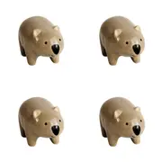 4x Urban 5cm Ceramic Wombat Plant Pot Hanger Garden Ornament Outdoor Decor Grey