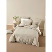 Linen House Vista Pebble Home/Bedroom Cotton Quilt Cover Set with Pillowcase