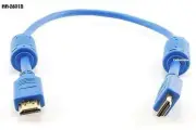 1.5 Ft HDMI Audio Video Cable 28AWG w/ Ferrite Cores Gold-Plated Blue, HH-2801B