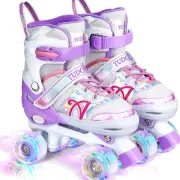 Roller Skates for Kids, Shine Skates 4 Size Adjustable Roller Skates with Lig...