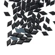 100 Pcs Acrylic Flat Back Diamond Gems 12x6mm Artificial Rhinestone Black